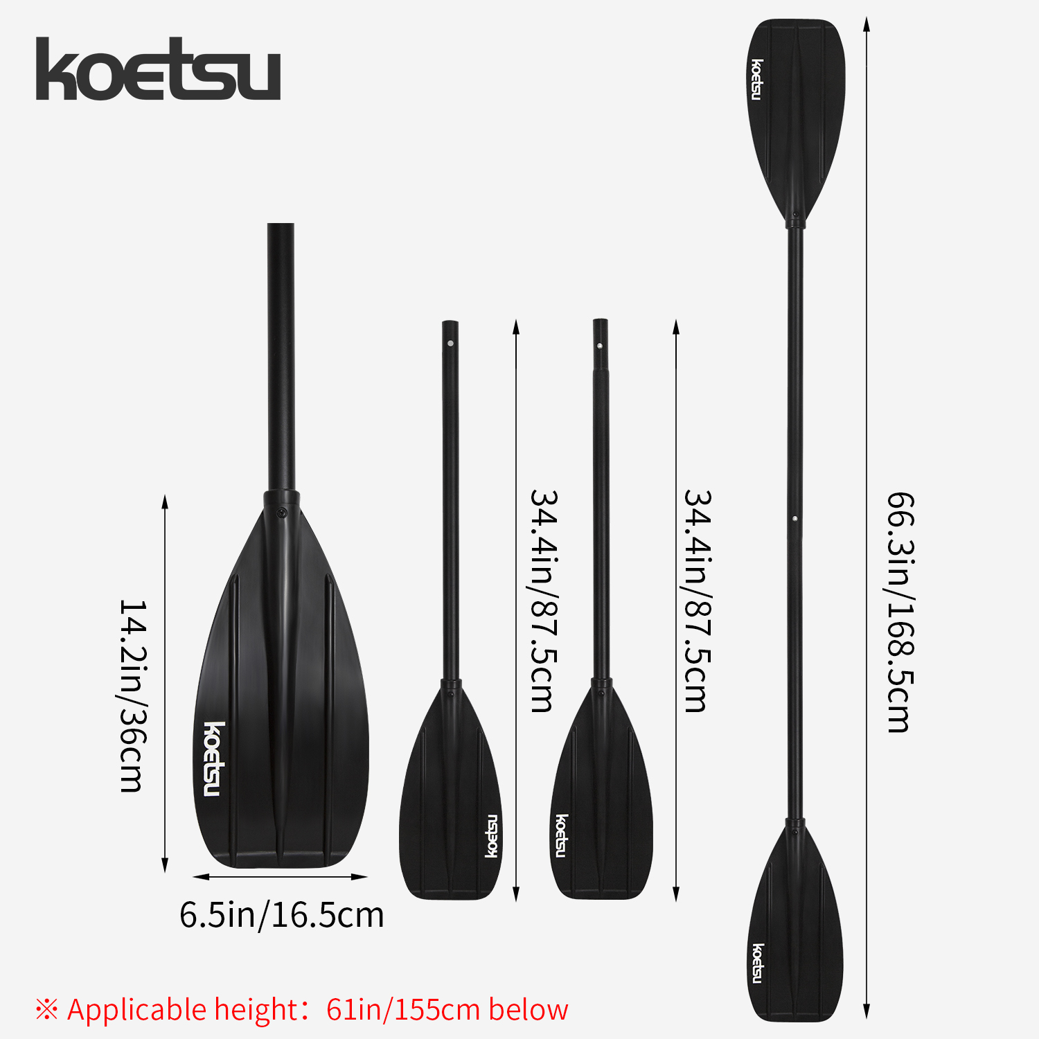 KOETSU Alüminyum Alaşımlı Çift - Fishing Boat Paddle incelemesi ve fiyatı